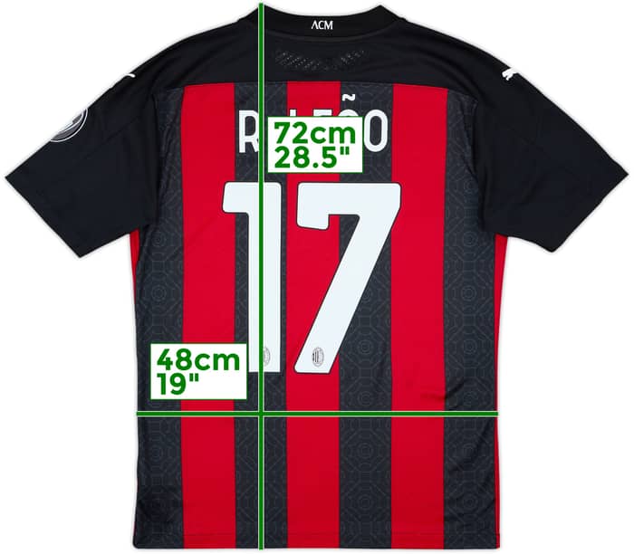 Camiseta auténtica de local del AC Milan 2020-21 R.Leao #17 - 7/10 - (M)