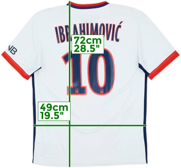 2015-16 Paris Saint-Germain Away Shirt Ibrahimovic #10 - 6/10 - (M)