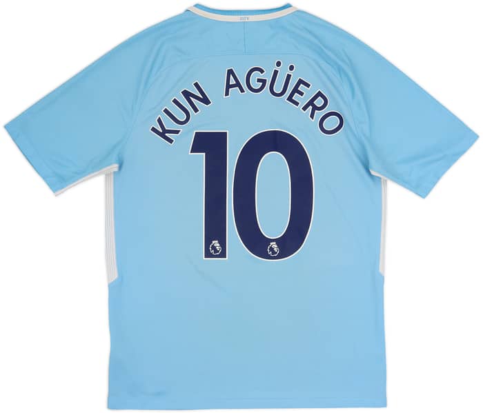 2017-18 Manchester City Home Shirt Kun Aguero #10 - 5/10 - (M)