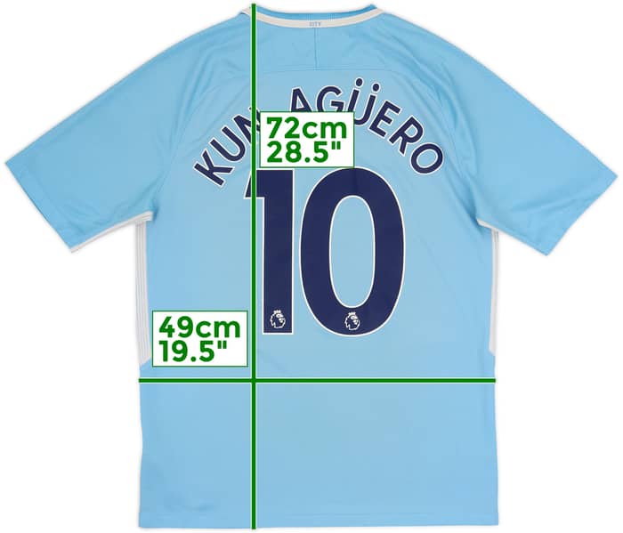 2017-18 Manchester City Home Shirt Kun Aguero #10 - 5/10 - (M)