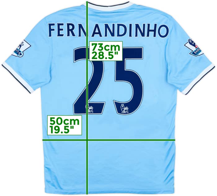 2013-14 Manchester City Home Shirt Fernandinho #25 - 8/10 - (M)