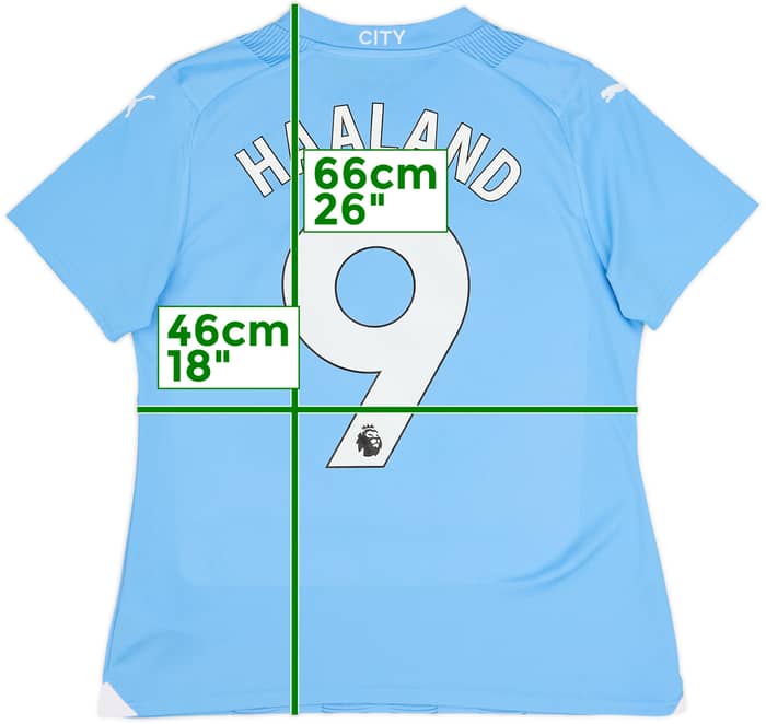 2023-24 Manchester City Home Shirt Haaland #9 - 10/10 - (Women's M)