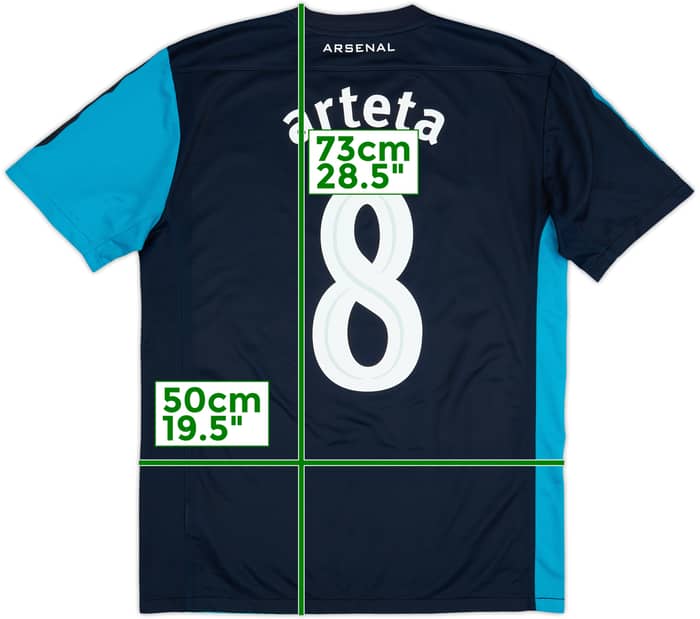 2011-12 Arsenal Visitante Camiseta Arteta #8 - 9/10 - (M)