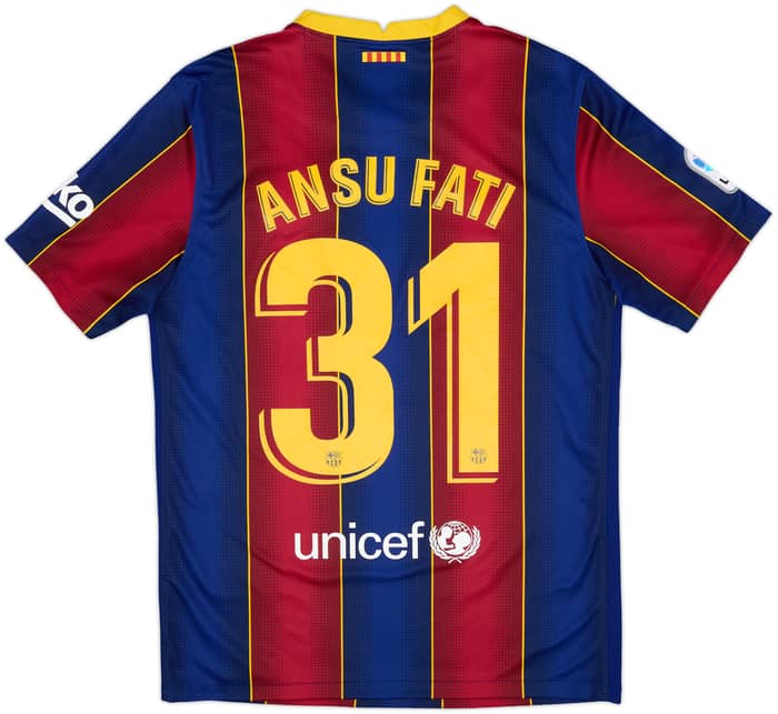 2020-21 Barcelona Home Shirt Ansu Fati #31 - 8/10 - (M)