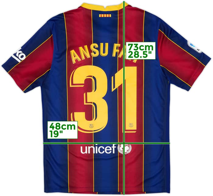 2020-21 Barcelona Home Shirt Ansu Fati #31 - 8/10 - (M)