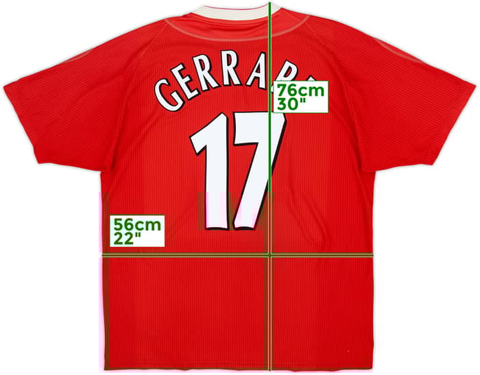 2002-04 Liverpool Home Shirt Gerrard #17 - 4/10 - (XL)