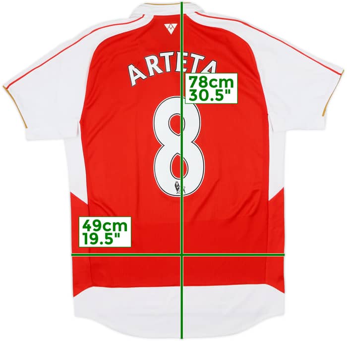 2015-16 Arsenal Camiseta Local Arteta #8 - 7/10 - (M)