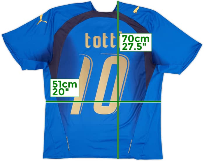 2006 Italy Basic Home Shirt Totti #10 - 9/10 - (L)