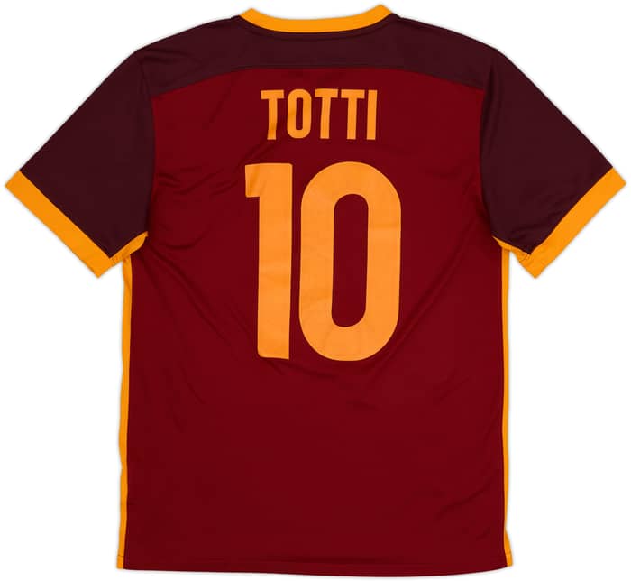 2015-16 Roma Home Shirt Totti #10 - 6/10 - (M)