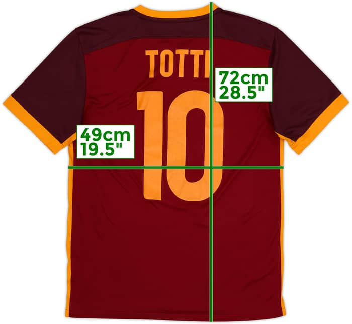 2015-16 Roma Home Shirt Totti #10 - 6/10 - (M)