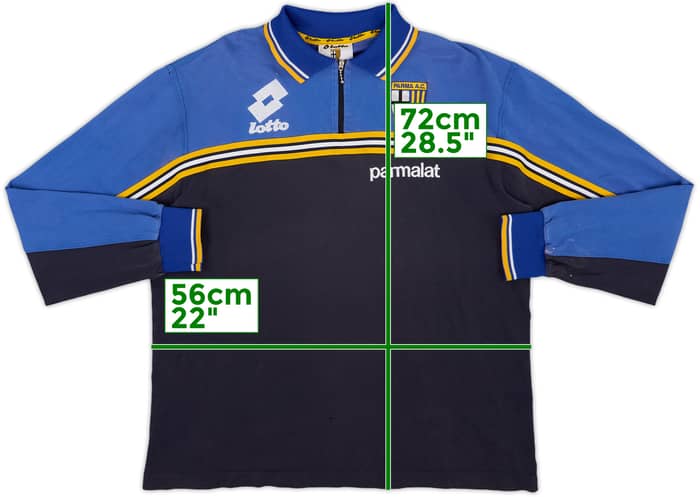1998-99 Parma Lotto 1/4 Zip L/S Polo Shirt - 7/10 - (L)
