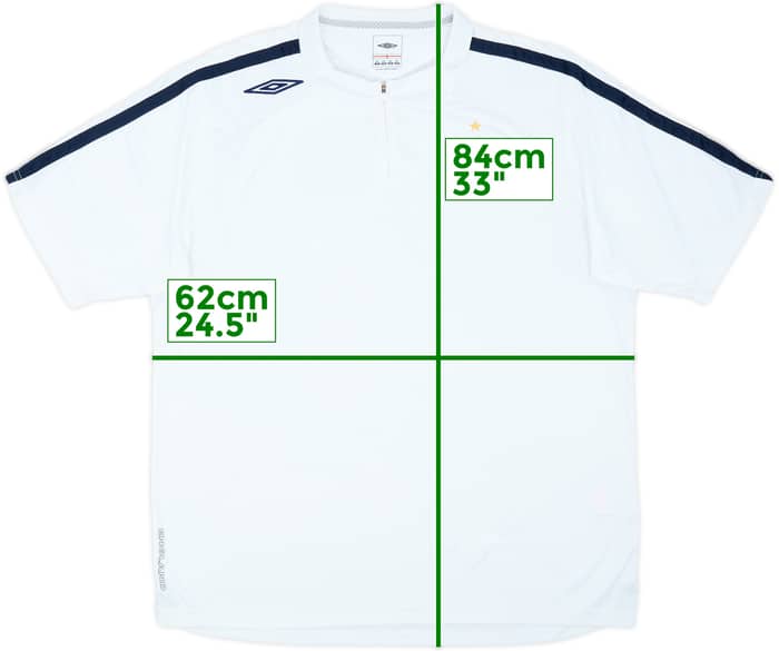 2006-07 England Umbro 1/4 Zip Polo Shirt - 8/10 - (XXL)