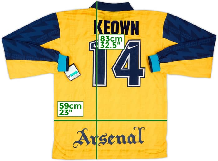 1994-96 Arsenal Player Issue Third L/S Shirt Keown #14 (XL)