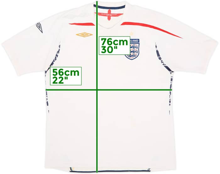 2007-09 England Home Shirt - 4/10 - (XL)