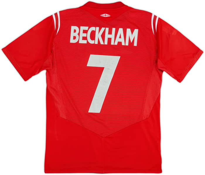 2004-06 England Away Shirt Beckham #7 - 6/10 - (XL.Boys)
