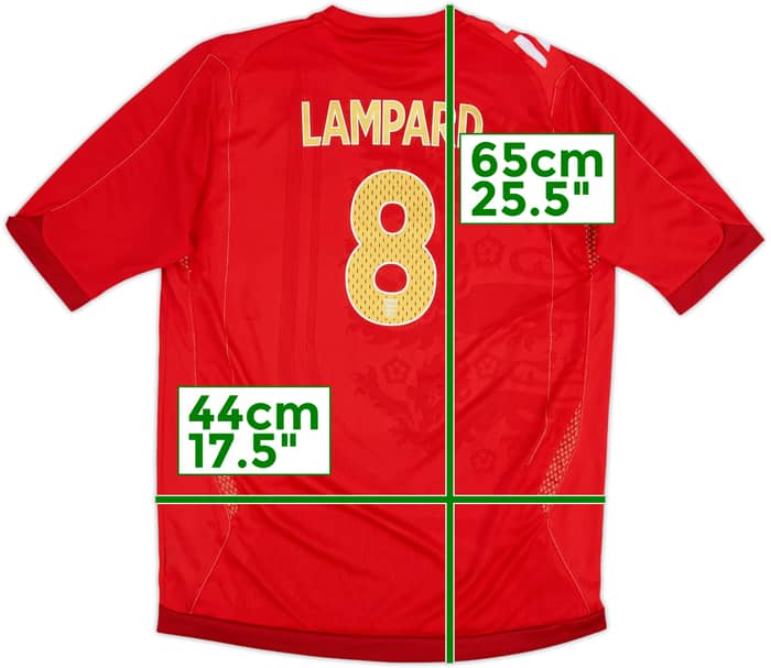 2006-08 England Away Shirt Lampard #8 - 6/10 - (XL.Boys)
