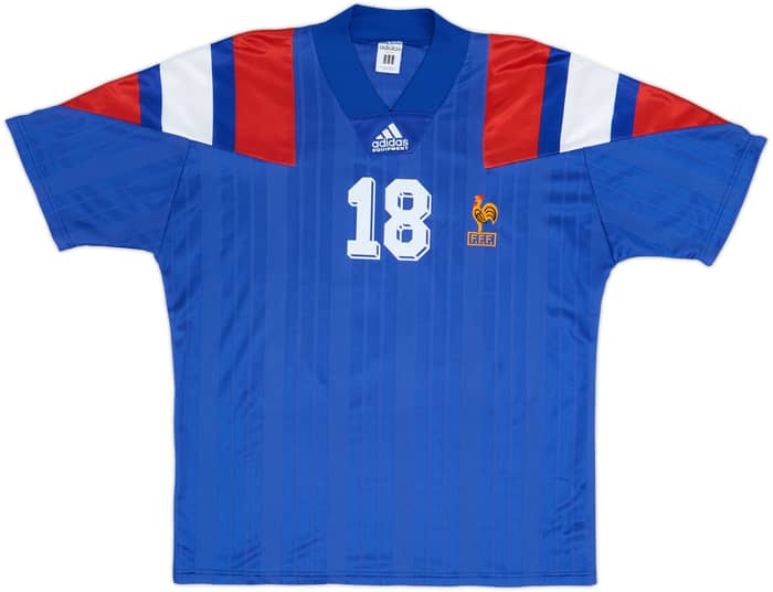 1992-94 France Home Shirt Cantona #18 - 9/10 - (L)