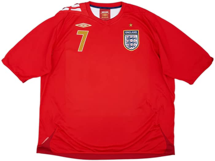 2006-08 England Away Shirt Beckham #7 - 8/10 - (3XL)