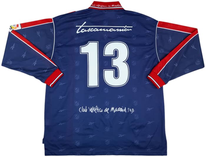 1999-00 Atletico Madrid Match Issue Away L/S Shirt #13