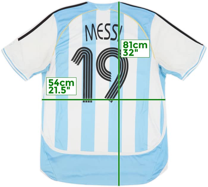 2005-07 Argentina Home Shirt Messi #19 - 5/10 - (L)