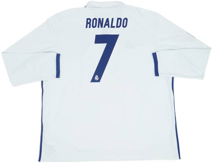 2016-17 Real Madrid Home L/S Shirt Ronaldo #7 - 7/10 - (3XL)