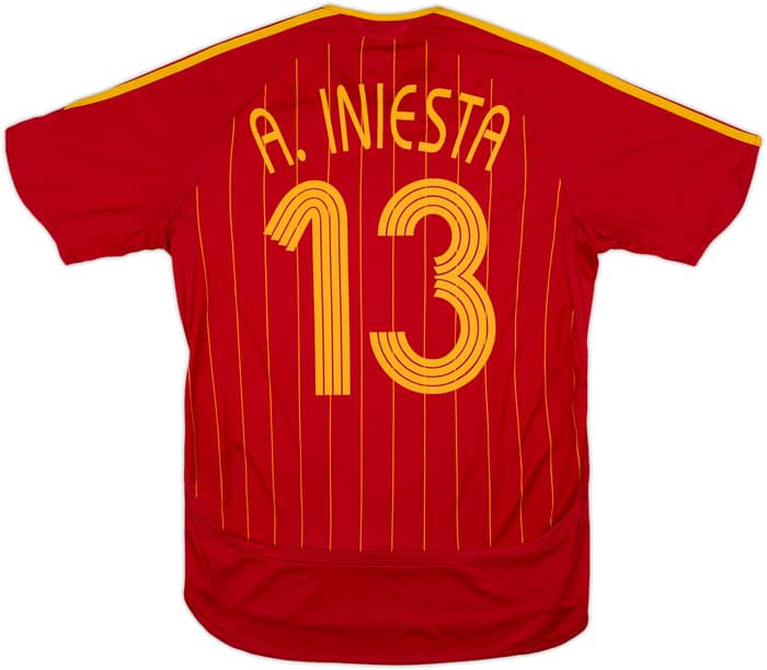 2006-08 Spain Home Shirt A.Iniesta #13 - 9/10 - (S)