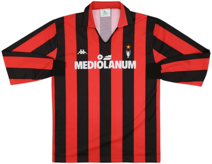1989-90 AC Milan Home L/S Shirt #10 - 8/10 - (XL)