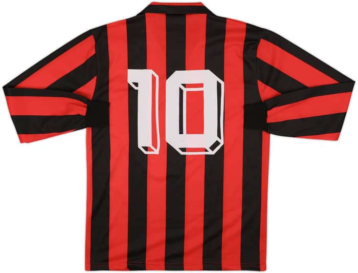 1989-90 AC Milan Home L/S Shirt #10 - 8/10 - (XL)