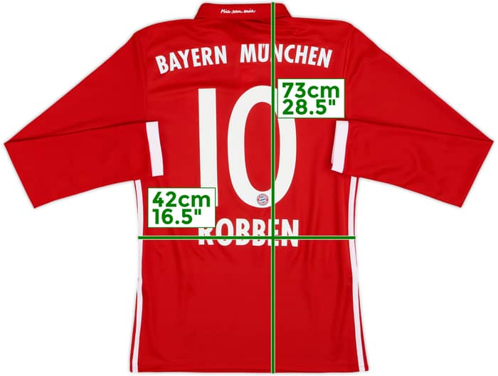 2016-17 Bayern Munich Home L/S Shirt Robben #10 - 8/10 - (XS)