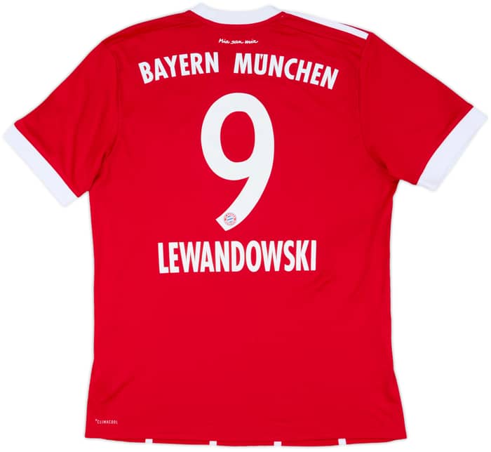 2017-18 Bayern Munich Home Shirt Lewandowski #9 - 7/10 - (M)