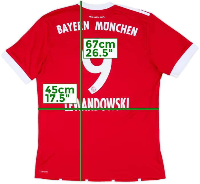 2017-18 Bayern Munich Home Shirt Lewandowski #9 - 7/10 - (M)