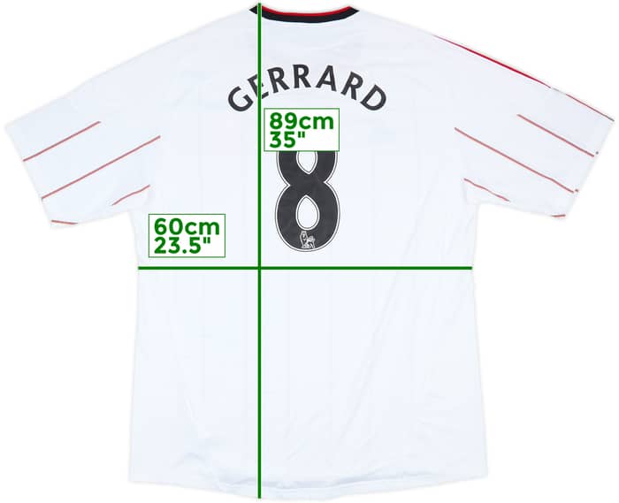 2010-11 Liverpool Away Shirt Gerrard #8 - 9/10 - (XXL)