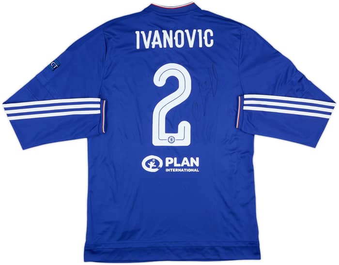 2015-16 Chelsea Player Issue Signed Champions League Home L/S Shirt Ivanovic #2 (L)