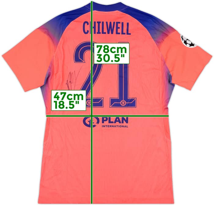 2020-21 Chelsea Player Issue Signed Champions League Third Shirt Chilwell #21 (L)