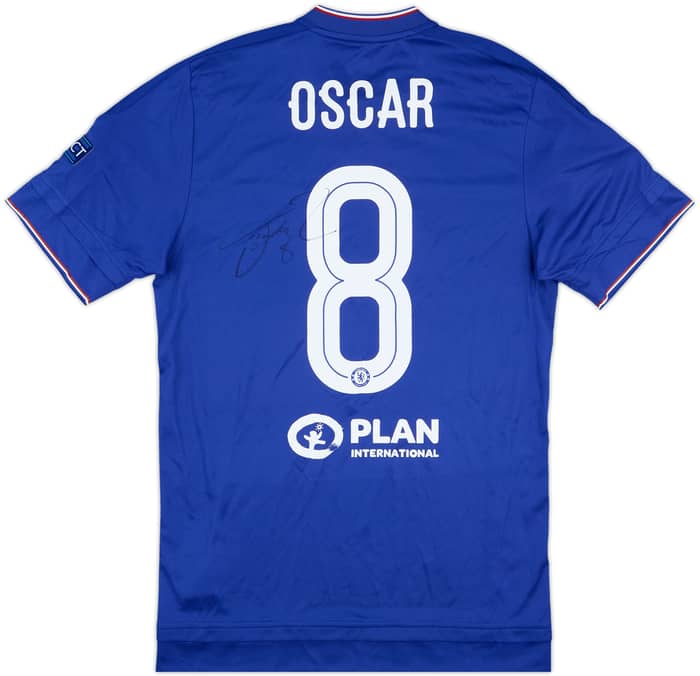 2015-16 Chelsea Player Issue Signed Champions League Home Shirt Oscar #8 (S/M)