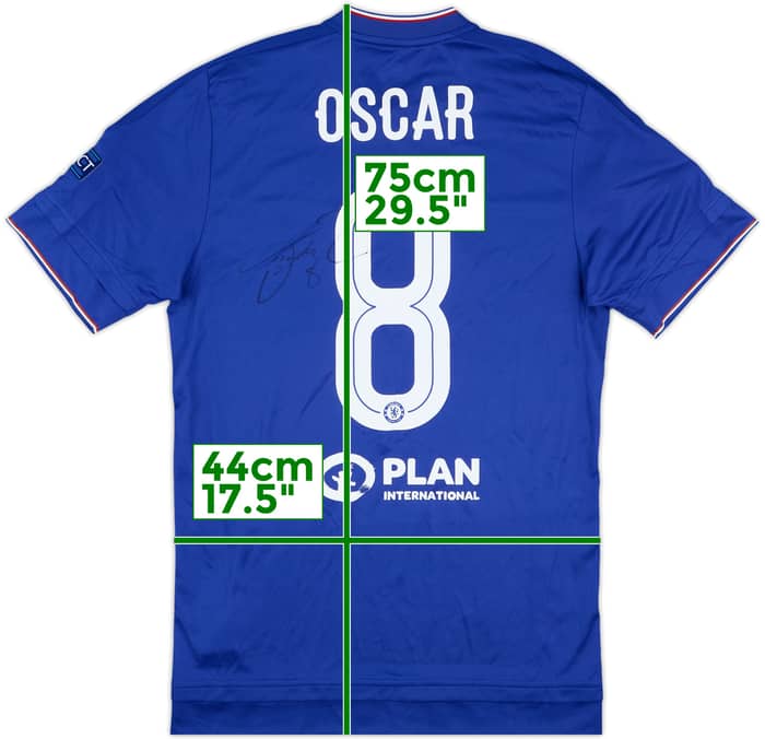 2015-16 Chelsea Player Issue Signed Champions League Home Shirt Oscar #8 (S/M)
