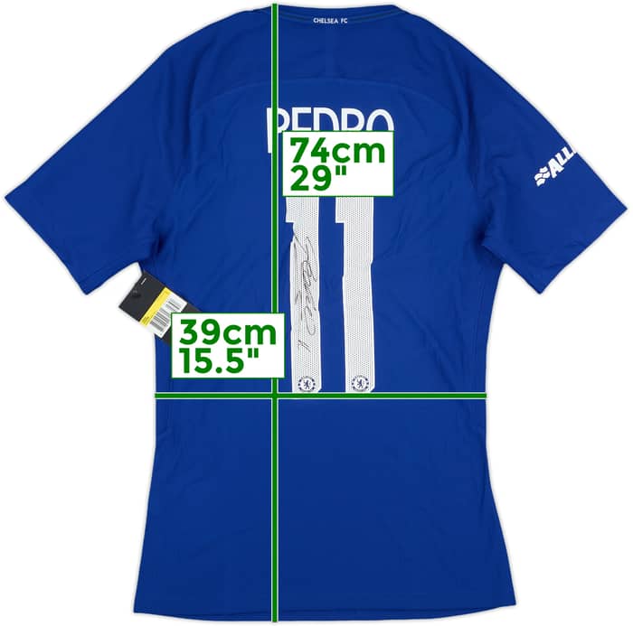 2017-18 Chelsea Player Issue Signed Home Shirt Pedro #11 (S)