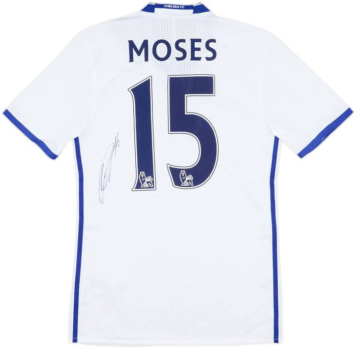 2016-17 Chelsea Player Issue Signed Third Shirt Moses #15 (M)