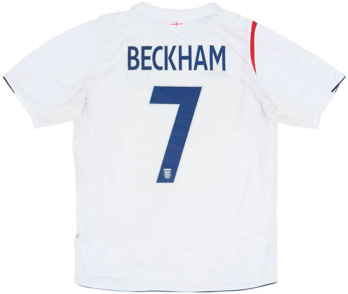2005-07 England Home Shirt Beckham #7 - 7/10 - (L)