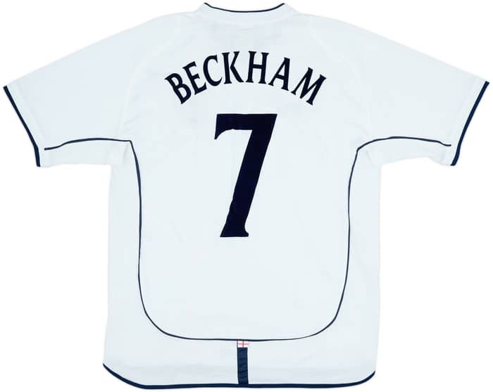 2001-03 England Home Shirt Beckham #7 - 6/10 - (L)
