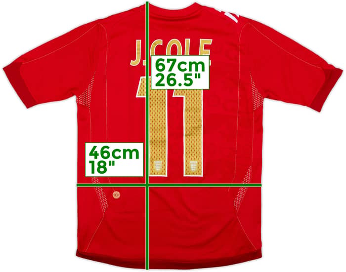 2006-08 England Away Shirt J.Cole #11 - 7/10 - (XL.Boys)