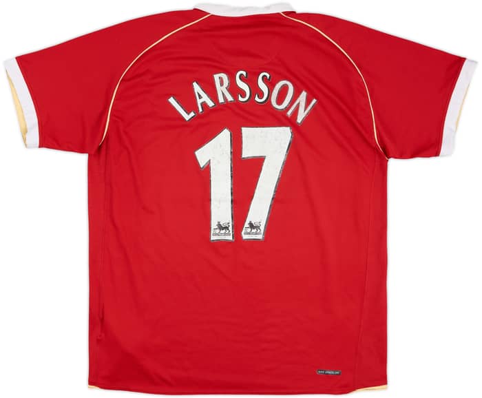 2006-07 Manchester United Home Shirt Larsson #17 - 5/10 - (XL)