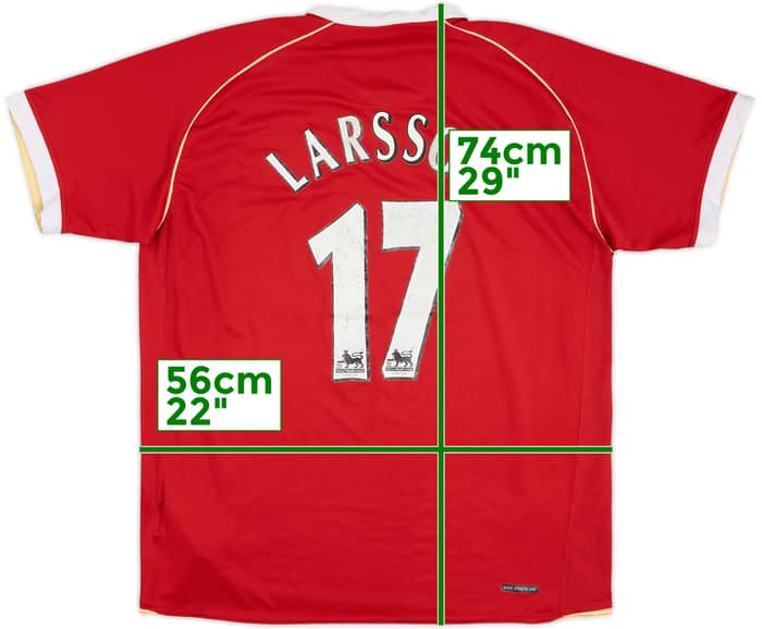 2006-07 Manchester United Home Shirt Larsson #17 - 5/10 - (XL)