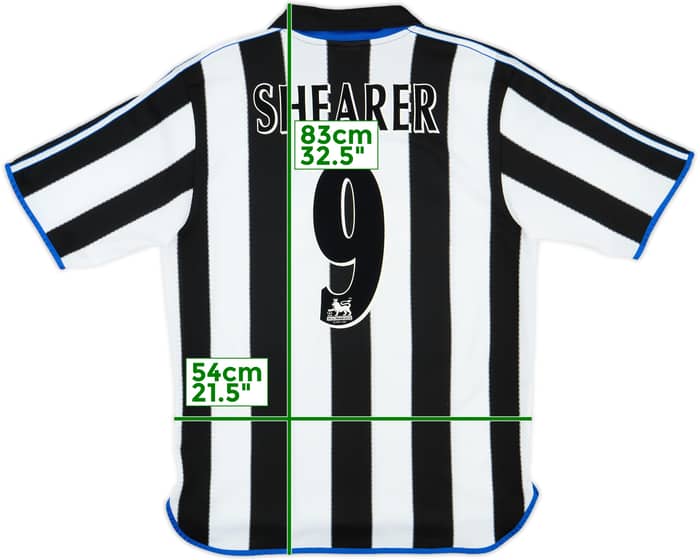 2000-01 Newcastle Home Shirt Shearer #9 - 8/10 - (L)