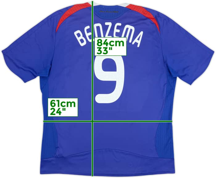 2007-08 France Home Shirt Benzema #9 - 6/10 - (XXL)