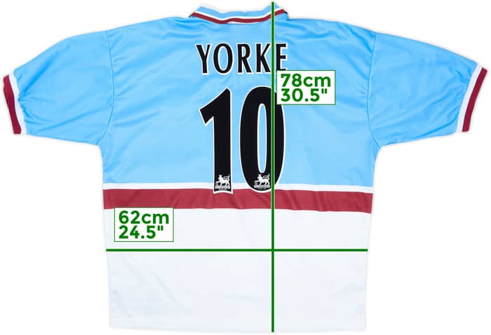 1997-98 Aston Villa Away Shirt Yorke #10 - 9/10 - (XL)