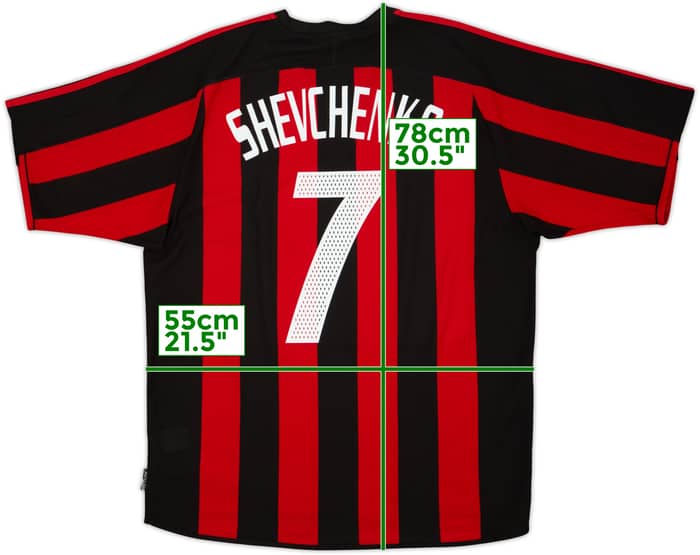 2003-04 AC Milan Home Shirt Shevchenko #7 - 6/10 - (L)