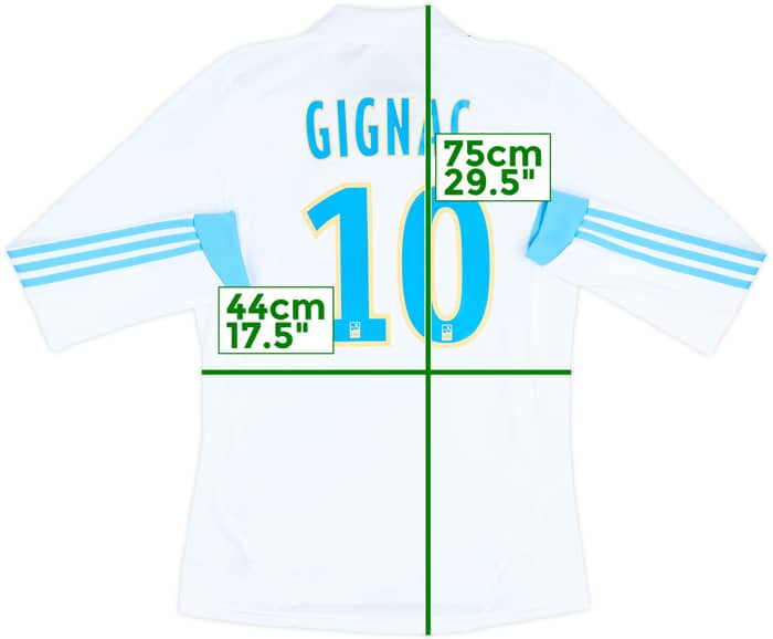 2011-12 Olympique Marseille Home L/S Shirt Gignac #10 - 8/10 - (S)