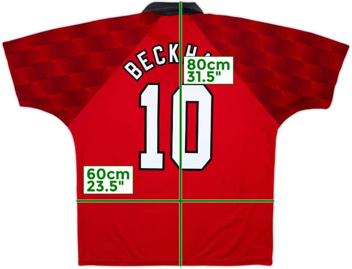 1996-98 Manchester United Home Shirt Beckham #10 - 7/10 - (XL)
