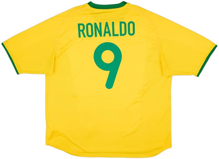 2000-02 Brazil Home Shirt Ronaldo #9 - 6/10 - (XXL)